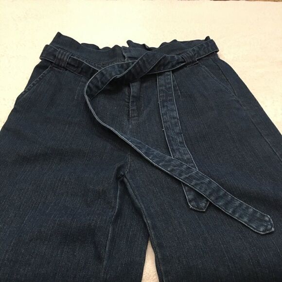 Du Jour blue jeans Capri size 4 tie waist flare - Picture 4 of 6